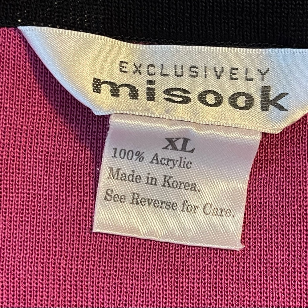 Misook women’s pink tank top black trim vintage size XL - Picture 6 of 8